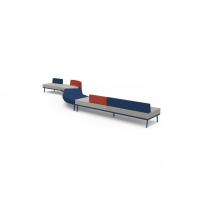 Ensemble de canapés modulaires sectionnels, couleur personnalisée, base en métal moderne, tissu écologique de haute qualité, durable, pour le bureau à domicile, le salon