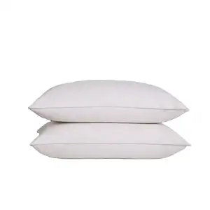 High Quality King Size 100% Cotton Pillow White Goose Down And Feather Fabric 550 Fill Power Pillow