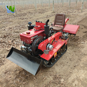 Mini <span class=keywords><strong>Motozappa</strong></span> Agricola Diesel con Trasmissione a Ingranaggi, Micro Coltivatore Rotativo con Sedile - Product Image 2