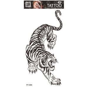 Autocollant de <span class=keywords><strong>tatouage</strong></span> temporaire réaliste imperméable noir et gris, motif <span class=keywords><strong>lion</strong></span>, aigle, crâne, faux <span class=keywords><strong>tatouage</strong></span> pour hommes, art corporel. - Product Image 4