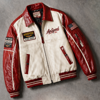 Veste en cuir pour homme, fabrication OEM, veste en cuir personnalisée, broderies, patchs, tendance, veste bomber en cuir