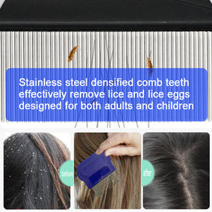 Venta al por mayor de alta calidad de agarre cómodo sin pérdida de dientes peine de eliminación de Piojos para el cuidado del perro gato peine sin liendres - Product Image 3