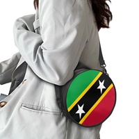 Sac à dos en cuir PU avec drapeau national de Sainte-Kitts et Nevis, élégant, pour femme, portable, double usage, sac à bandoulière, fermeture éclair, numérique