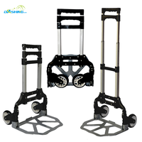 Chariot de courses pliable pour camping en plein air avec poignée télescopique réglable et roues pour monter les escaliers