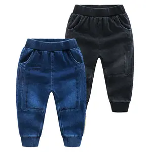 China Supplier Boy Solid Color Knit Denim Kids Jens Pantalon Enfant Garcon Pants Of Best Products For Import