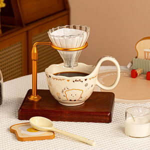 Mug en céramique fait main, modelé, <span class=keywords><strong>sous</strong></span> glaçure, motif toast peint à la main, pour café <span class=keywords><strong>et</strong></span> eau, <span class=keywords><strong>tasse</strong></span> créative pour le <span class=keywords><strong>petit</strong></span>-<span class=keywords><strong>déjeuner</strong></span> à la maison - Product Image 4