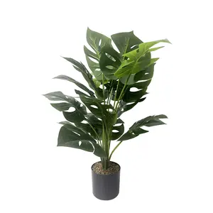 Ornement de paysage de qualité supérieure avec décoration de pot monstera variegata plante verte bonsaï artificielle