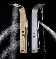 Colonne de douche murale moderne en acier inoxydable avec robinets thermostatiques Design robuste