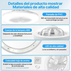 Ventilatore da Soffitto Meccanico con Illuminazione LED 26cm Presa Universale per Uso Domestico - Product Image 6