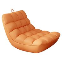 Canapé-lit modulaire moderne en tissu, fauteuil individuel au design rond, avec un confort doux et un revêtement non amovible