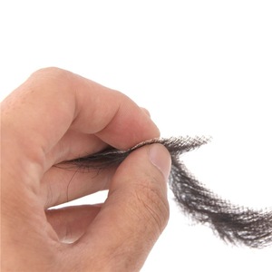 HLC Barba Postiza de Cabello Humano Real, Invisibles y Realistas Patillas y Bigote de Caballero, Accesorios de <span class=keywords><strong>Disfraz</strong></span> para Maquillaje de Cine y Televisión - Product Image 4