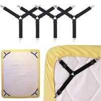 4 pièces blanches réglables pour draps de lit Supports triangulaires pour couvertures de matelas Attaches pour draps ajustés Organisateurs de systèmes de placard