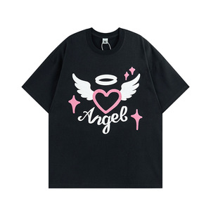 T-shirts QUATU personnalisés en coton épais 100% avec impression 3D en relief, style streetwear, coupe ample et épaules tombantes - Product Image 1