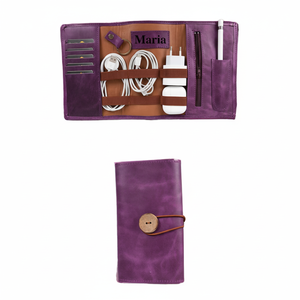 Chargeur en cuir et câble organisateur sac cordon voyage personnalisé fête des pères cadeaux pour elle lui LCH-0011B - Product Image 1