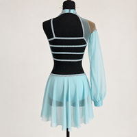 Robe de danse lyrique pour femmes, manches longues, dentelle, costume de ballet, jupe en maille transparente, tenue de scène personnalisée