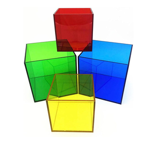 Bespoke màu trong suốt Acrylic nhỏ khối hiển thị trường hợp cho sưu tầm văn phòng văn phòng phẩm tổ chức chủ Hộp 5 mặt - Product Image 1