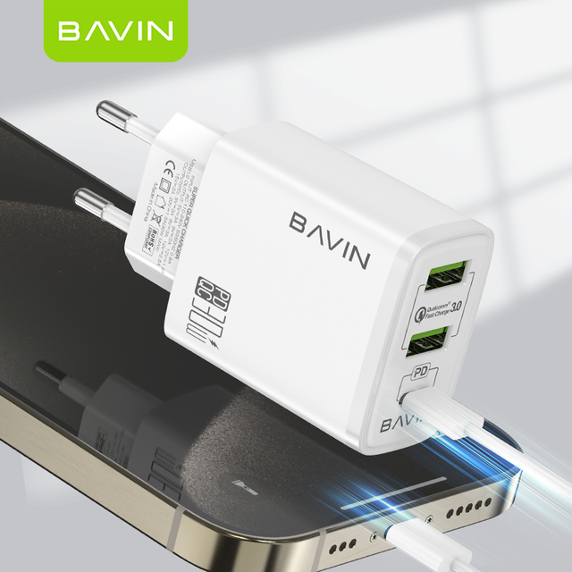 BAVIN Wholesale PC907Y Eu Us Plug Pd 30w Usb c Type Wall Mobile Phone Chargers for Android Phone