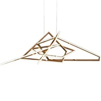 Suspension LED en acier inoxydable doré au design géométrique, style italien minimaliste pour salon et restaurant