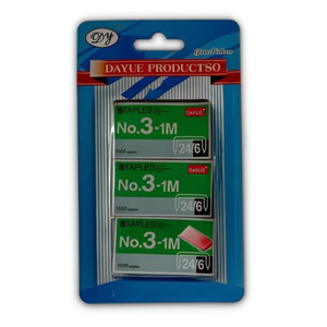 Graffette Dayue N.3-1M 24/6, Confezione da 1000 Pezzi, 3 Pacchi per Uso Ufficio - Product Image 1