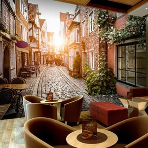 Rétro <span class=keywords><strong>vieille</strong></span> scène de rue Western <span class=keywords><strong>Restaurant</strong></span> papier peint café nostalgique Mural 3D <span class=keywords><strong>ville</strong></span> bâtiment hôtel papier peint revêtement mural - Product Image 5