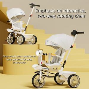 Fabricants Vente en gros Nouveaux tricycles pour enfants Vélos pour enfants Poussettes pour bébés Tricycles pour bébés avec barre de poussée et pare-soleil - Product Image 4