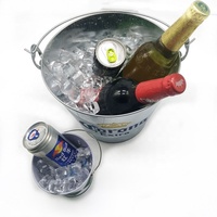 Outils de Bar en métal, Logo personnalisé, seau à glace en étain, seau à Champagne et à bière avec ouvre-bouteille