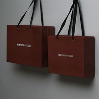 Sac en carton écologique de luxe marron avec ruban – Emballage personnalisé et durable pour artisanat, bougies, photos – Imprimé et respectueux de l'environnement