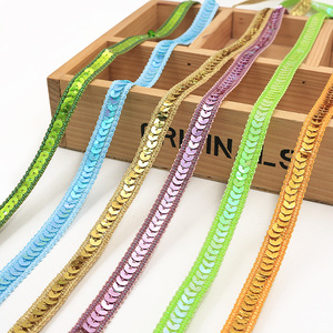 Tùy chỉnh 1.2cm Màu spangle căng Braid <span class=keywords><strong>sequin</strong></span> <span class=keywords><strong>TRIM</strong></span> giày túi trang trí trang phục phụ kiện tự làm - Product Image 3