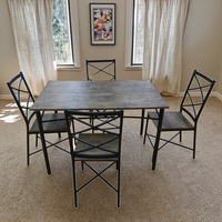 Ensemble de table et chaises de salle à manger en métal écologique moderne pour fermes et appartements
