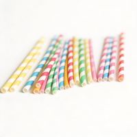 Pailles en papier colorées imprimées, jetables, pour fêtes, de haute qualité, pour sodas, jus, café, gobelets en plastique ou en papier