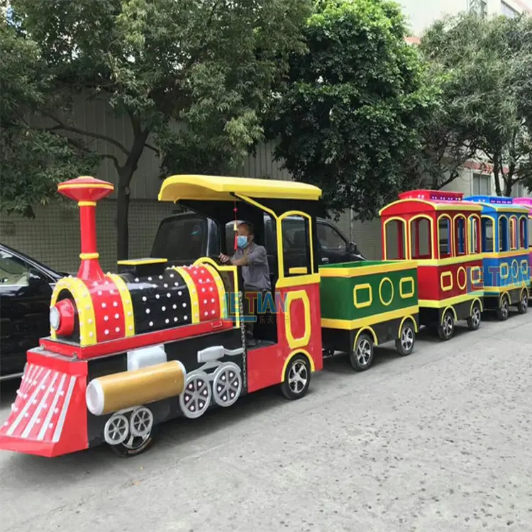 Vendita calda al coperto per bambini elettrico shopping mall corse in treno parco a tema all'aperto trenino trackdie trackless turistico per la vendita