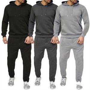 Conjunto Deportivo de 2 Piezas para Hombre con Logotipo Personalizado al por Mayor, Sudadera con Capucha Transpirable, Diseño Liso de Punto Informal para Otoño - Product Image 2