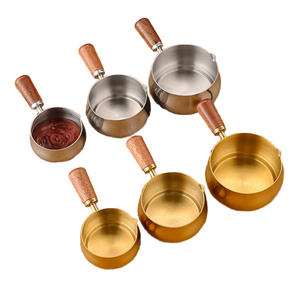 ถ้วยจิ้มสเตนเลสสตีลพร้อมด้ามไม้ Misonyo สำหรับใส่ปลา อาหารปาร์ตี้ พริก มะเขือเทศ สเต็ก ซอสปรุงรส ขนาดเล็ก 60 มล. 120 มล. 180 มล. - Product Image 4