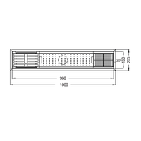 Évier de rebord en acier inoxydable 304 personnalisé avec support de plaque de plat de passoire de bol 1000x200x150mm