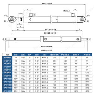 En stock : Cylindre hydraulique 2T à double oreille avec tige de piston personnalisable pour machines industrielles haute pression – Expédition rapide - Product Image 1