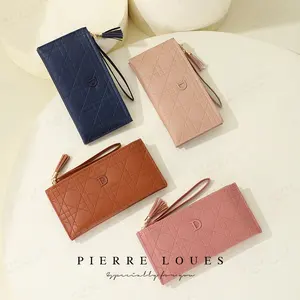 皮埃尔·劳斯时尚新到最便宜的PU皮革女款钱包长款钱包