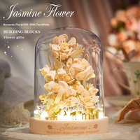 Blocs de construction immortels, bouquet de fleurs, jouet assemblé, rose en pot, cadeau de haute valeur à faire soi-même pour la Saint-Valentin pour les filles et les garçons