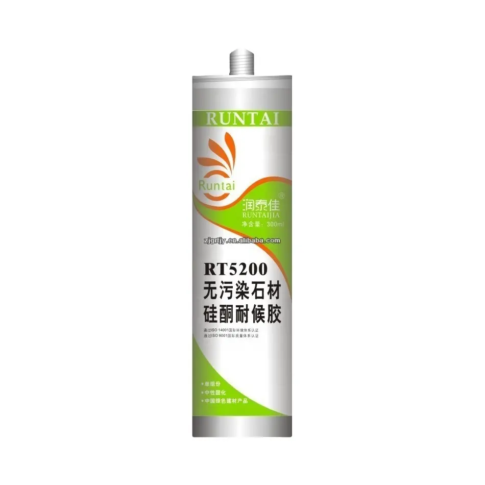 Rt5200 không ăn mòn không gây ô nhiễm keo silicon trung tính cho khớp đá cẩm thạch và đá, Keo Silicone, bê tông và hầu hết các loại nhựa