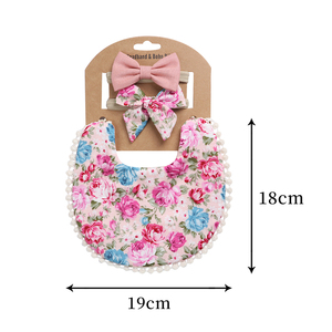 Bavaglini per Neonati e Bambini con Stampa Floreale, Doppio Strato in Cotone e Lino, con Nappe, per Pappa e Saliva - Product Image 4