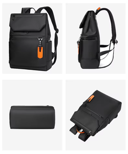 Mochila escolar de nailon personalizada al por mayor, mochila para ordenador portátil de negocios de viaje para hombre con puerto de carga USB - Product Image 3