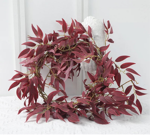 5.6 pieds soie artificielle suspendu Faux saule feuilles guirlande vignes brins <span class=keywords><strong>verdure</strong></span> maison fête toile <span class=keywords><strong>de</strong></span> fond noël Halloween - Product Image 3