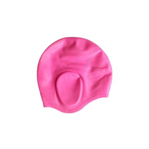 Bonnet de bain en silicone extra large pour femmes avec protection des oreilles, mélange de couleurs unies - Product Image 5