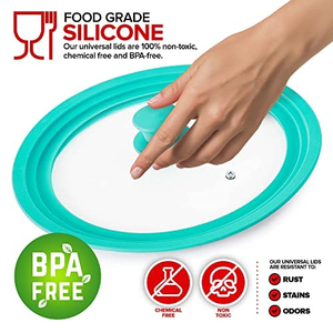 Nuevo Diseño LFGB, Tapas de Vidrio Templado de Silicona para Ollas y Sartenes, Ajustables, Plegables, Multiusos, Seguras para Cocina, Aptas para Alimentos - Product Image 3