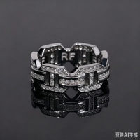 Bague Hip Hop Zuanfa sur mesure en argent sterling 925, sertie de moissanite glacée, certifiée GRA