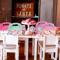 Boîte à donuts écologique réutilisable biodégradable, sacs à bonbons pour fêtes, sacs cadeaux pour enfants, fournitures et décorations pour fêtes d'anniversaire