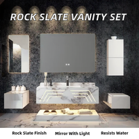 Miroir LED mural moderne pour table de toilette, double couche, résistant à l'eau, écologique, garantie 5 ans, en céramique, pour hôtel