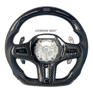 Volante de Coche Personalizado de Fábrica en Fibra de Carbono Negra con Cuero y LED para <span class=keywords><strong>BMW</strong></span> G20 G28 G30 G38 G32 G31 G87 - Product Image 1