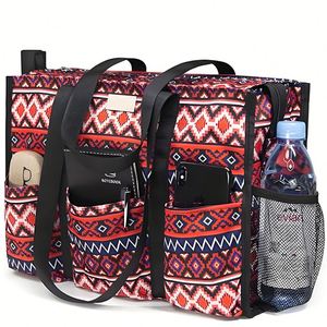 Sac fourre-tout Oxford personnalisé pour femme avec poches extérieures et intérieures, idéal pour le rangement de fournitures scolaires et d'outils pour enseignants - Product Image 3