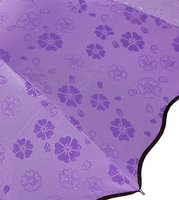 Parapluie pliable de styliste, à 3 couleurs changeantes, motif de fleurs, pluie, uv, pour femmes
