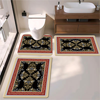 Ensemble de tapis de salle de bain 3 pièces imprimé style persan, anti-fatigue, avec mousse à mémoire de forme souple antidérapante pour la douche et les toilettes